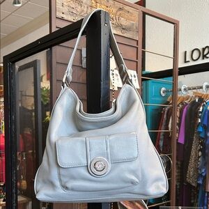 Michael Kors Light Gray Soft Leather Shoulder Bag